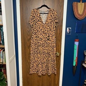 Large Leopard Print Dress with Slit